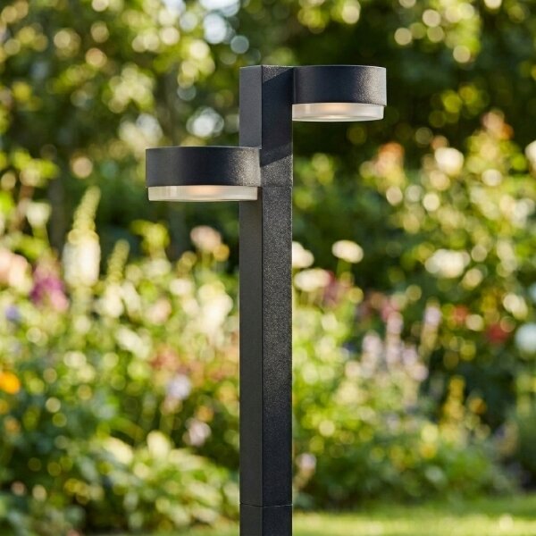 LED соларна лампа 2xLED/1W/3,7V 1200 mAh 55 cm IP65 черна