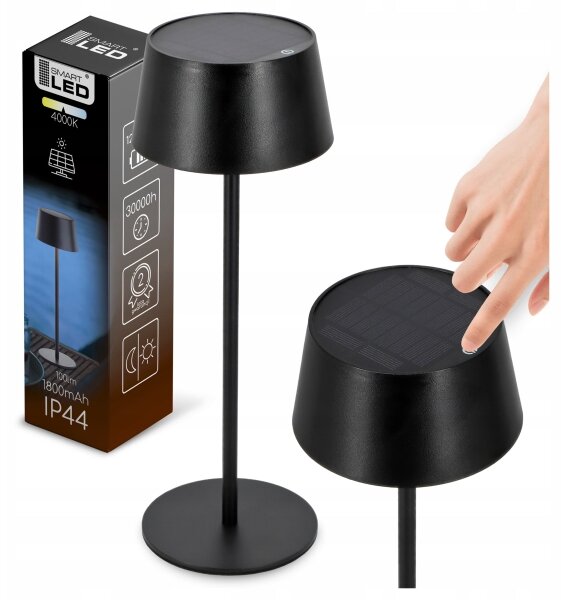 LED димируема соларна лампа с докосване LED/3W/5V USB 1800 mAh IP44 черна
