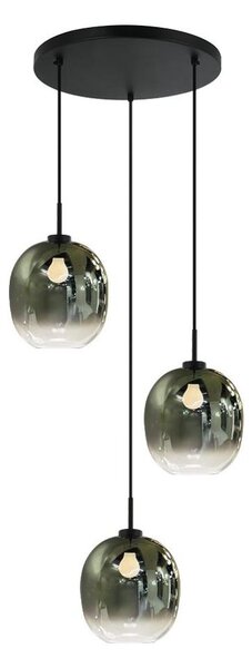 Подвесен полилей MIRROR 3xE27/14W/230V димно зелено