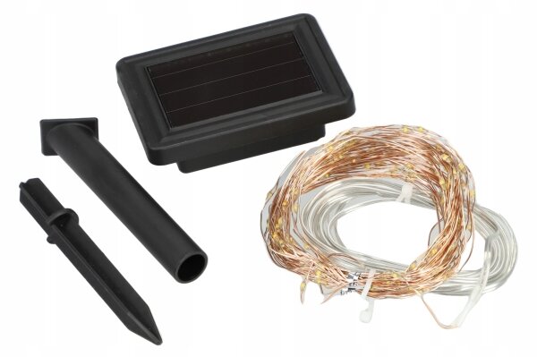 LED соларен декоративен гирлянд 200xLED/1,2V 800 mAh 12 m IP44 черен