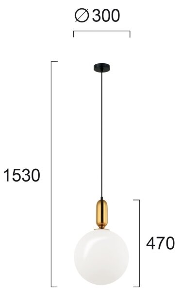 Полилей на кабел NEPTUNE 1xE27/40W/230V златен
