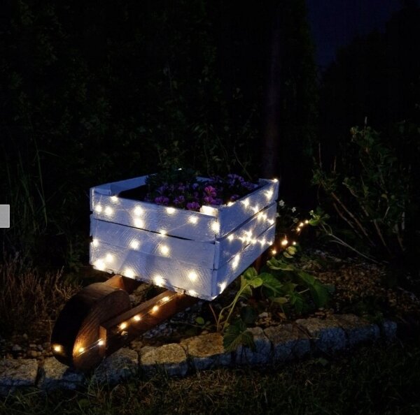 LED соларен декоративен гирлянд 200xLED/1,2V 800 mAh 12 m IP44 черен