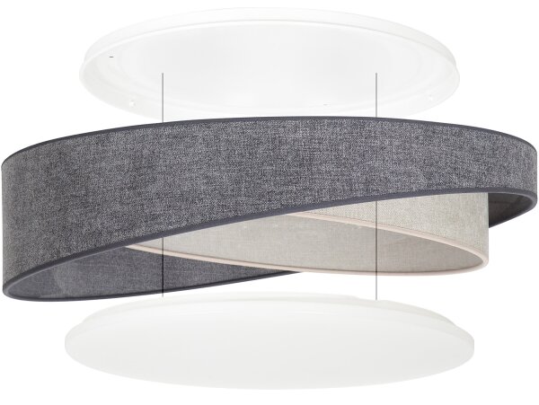 BRILAGI- LED димируемо осветително тяло VELVET TWIST LED/36W/230V CCT Ø 65 cm WT сиво/крем + с дистанционно управление