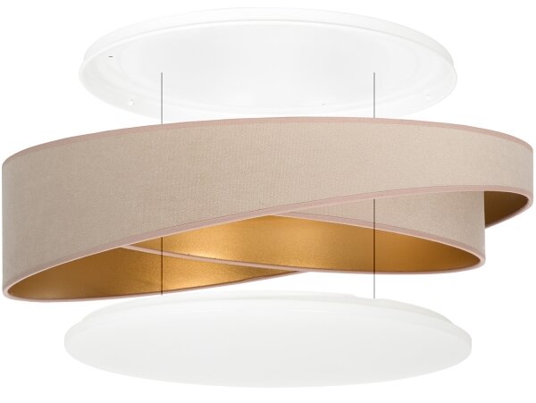 BRILAGI - LED димируемо осветително тяло VELVET TWIST LED/36W/230V CCT Ø 65 см WT беж./злат. + дистанционно управление