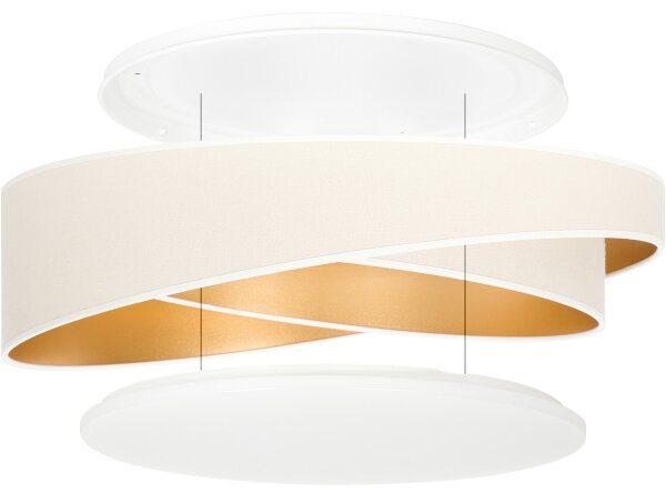 BRILAGI - димируемо LED осветително тяло VELVET TWIST LED/36W/230V CCT Ø 65 см WT бяло/златно + дистанционно управление