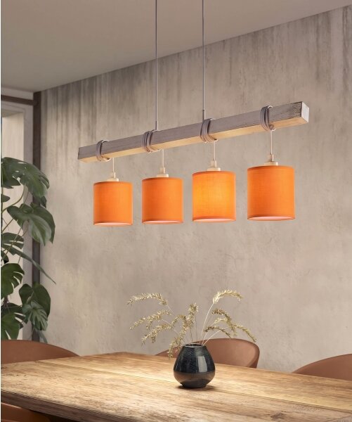 Brilagi - LED полилей на кабел NUBILA 4xE27/60W/230V сив/оранжев