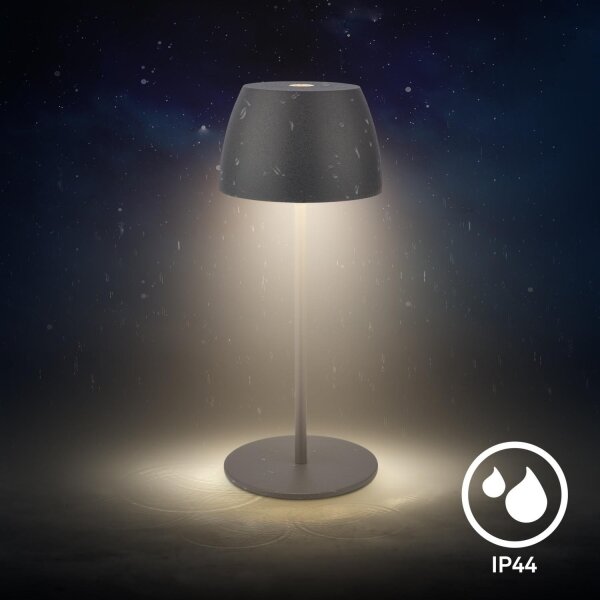 Briloner - LED мини настолна лампа, димируема, презареждаема, със сензорно управление, за външна употреба LED/2,5W/5V IP44 1800 mAh антрацит