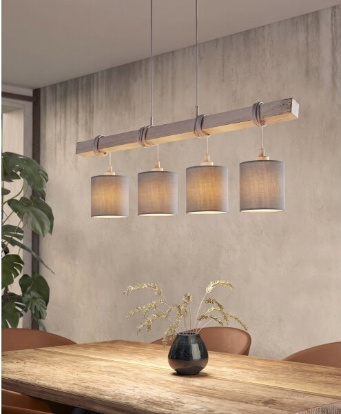 Brilagi - LED полилей NUBILA на кабел 4xE27/60W/230V сив