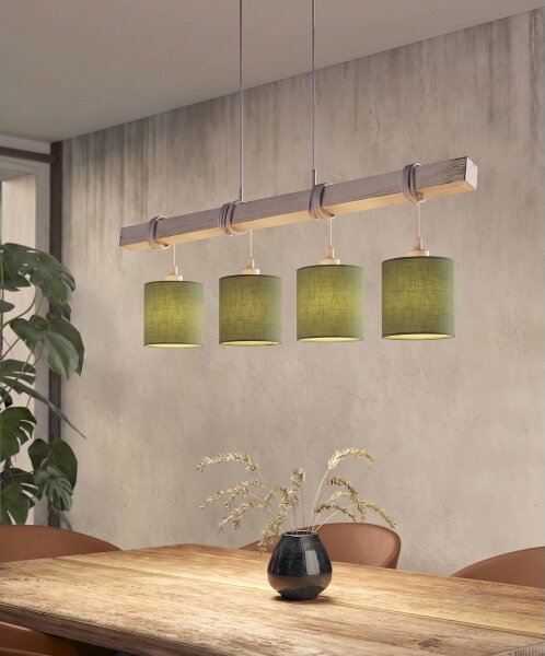 Brilagi - LED полилей на кабел NUBILA 4xE27/60W/230V сив/зелен