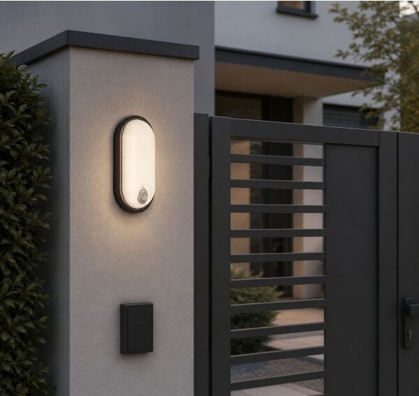 Rabalux 77231 - LED външно таванно осветително тяло с сензор HORT2 15W/230V IP65 черно