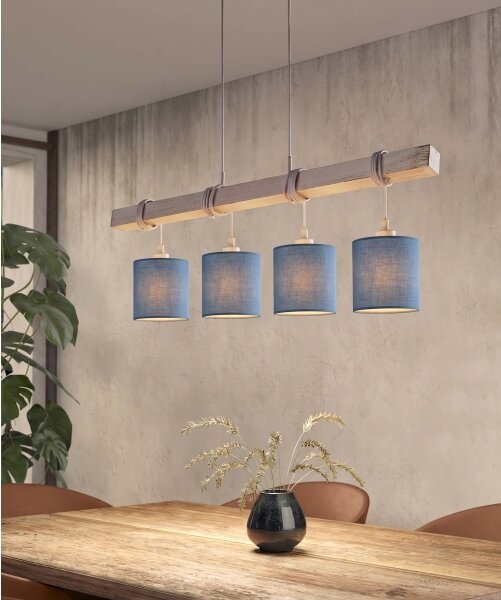 Brilagi - LED полилей на кабел NUBILA 4xE27/60W/230V сив/тъмносин