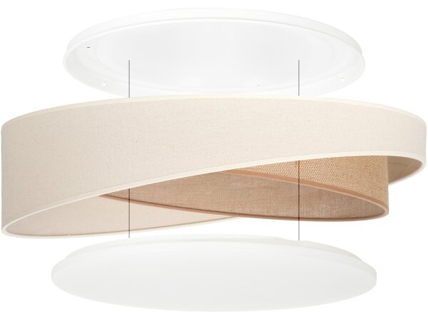 BRILAGI- LED димируемо осветително тяло VELVET TWIST LED/36W/230V CCT Ø 65 см WT крем./беж. + с ДУ
