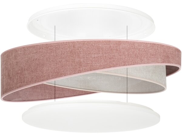 BRILAGI- LED димируемо осветително тяло VELVET TWIST LED/36W/230V CCT Ø 65 cm WT роз./крем. + дистанционно управление