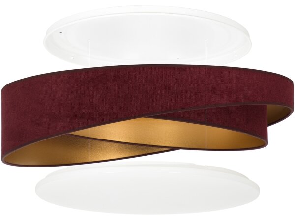 BRILAGI - димируемо LED осветително тяло VELVET TWIST LED/36W/230V CCT Ø 65 см WT бордо/златисто + дистанционно управление