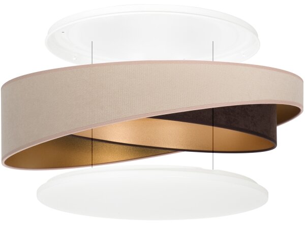 BRILAGI - Димируемо LED осветително тяло VELVET TWIST LED/36W/230V CCT Ø 65 см WT беж/кафяв/златист + ДУ