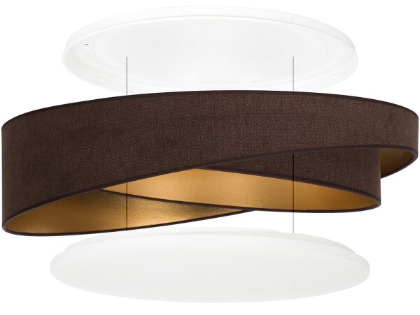 BRILAGI - димируемо LED осветително тяло VELVET TWIST LED/36W/230V CCT Ø 65 см WT кафяв/златист + с дистанционно управление