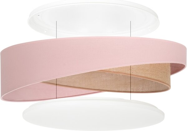 BRILAGI - димируемо LED осветително тяло VELVET TWIST LED/36W/230V CCT Ø 65 см WT роз./беж. + ДУ