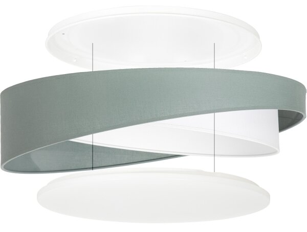 BRILAGI - LED димируемо осветително тяло VELVET TWIST LED/36W/230V CCT Ø 65 cm WT зелено/бяло + дистанционно управление