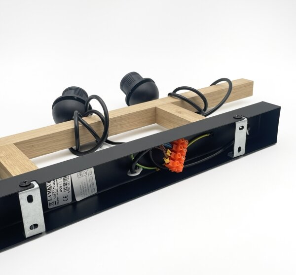 Полилей на кабел LEANDRA 3xE27/15W/230V дъб/черно