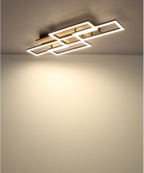Globo 67359-40 - LED димируема таванна лампа JEFFRY 40W/230V 32,5x87,5 cm кафяво/черно + дистанционно управление