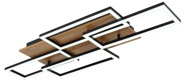 Globo 67359-40 - LED димируема таванна лампа JEFFRY 40W/230V 32,5x87,5 cm кафяво/черно + дистанционно управление