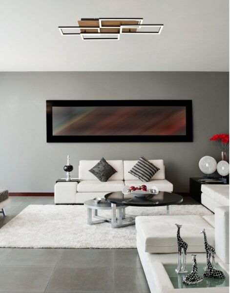 Globo 67359-40 - LED димируема таванна лампа JEFFRY 40W/230V 32,5x87,5 cm кафяво/черно + дистанционно управление