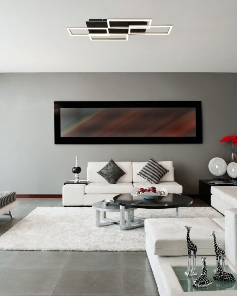 Globo 67359-40A - LED димируемо таванно осветително тяло JEFFRY 40W/230V 32,5x87,5 cm черно + дистанционно управление