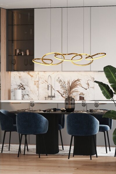 LED полилей на кабел ANNELI LED/45W/230V 125 cm златен
