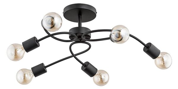 Повърхностно монтиран полилей HELIX 6xE27/15W/230V черен