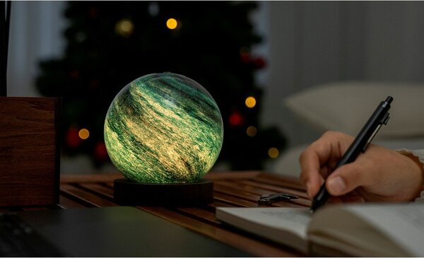 Тъмнокафява/в тъмно естествен цвят светлинна декорация с USB ø 12 cm Stellar Ocean – Gingko