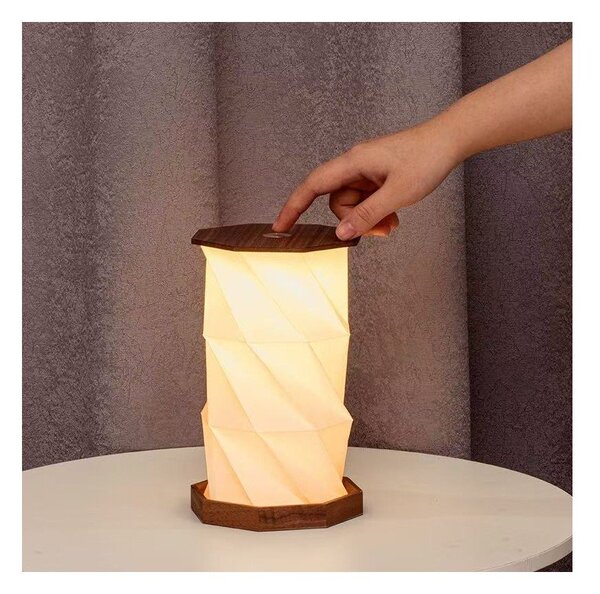 Светлинна декорация с USB в тъмно естествен цвят ø 12 cm Twist Hexagon – Gingko
