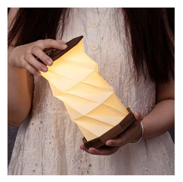Светлинна декорация с USB в тъмно естествен цвят ø 12 cm Twist Hexagon – Gingko