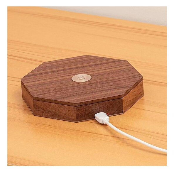 Светлинна декорация с USB в тъмно естествен цвят ø 12 cm Twist Hexagon – Gingko