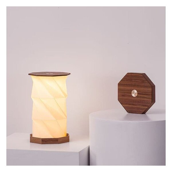Светлинна декорация с USB в тъмно естествен цвят ø 12 cm Twist Hexagon – Gingko