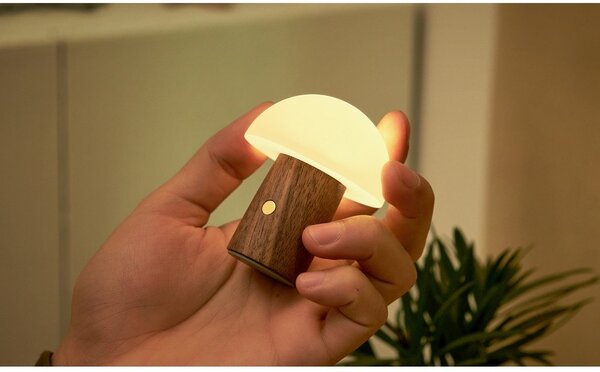 LED настолна лампа в бял и тъмно естествен цвят (височина 7 cm) Alice Mushroom – Gingko