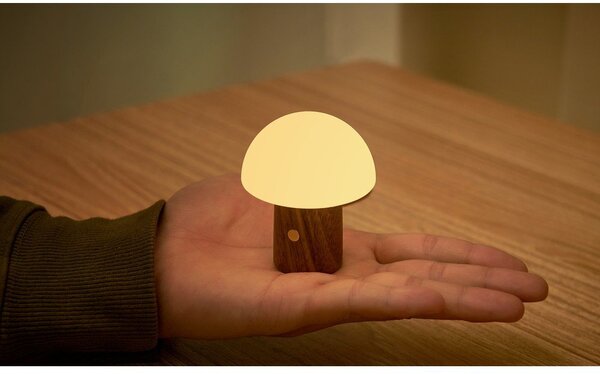 LED настолна лампа в бял и тъмно естествен цвят (височина 7 cm) Alice Mushroom – Gingko