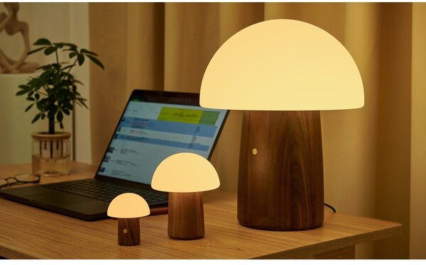 LED настолна лампа в бял и тъмно естествен цвят (височина 7 cm) Alice Mushroom – Gingko