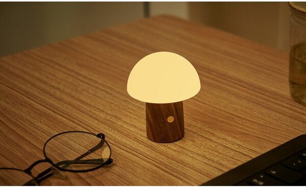 LED настолна лампа в бял и тъмно естествен цвят (височина 7 cm) Alice Mushroom – Gingko