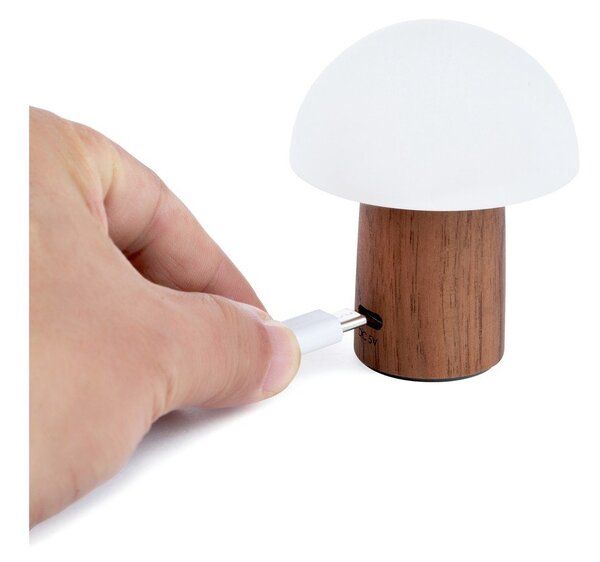 LED настолна лампа в бял и тъмно естествен цвят (височина 7 cm) Alice Mushroom – Gingko