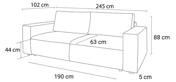 Тъмносин диван 245 cm Nihad - Bobochic Paris
