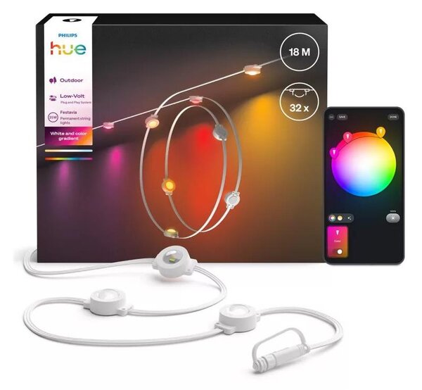 Philips - LED RGBW димируема външна гирлянда Hue FESTAVIA 32xLED 18m IP65