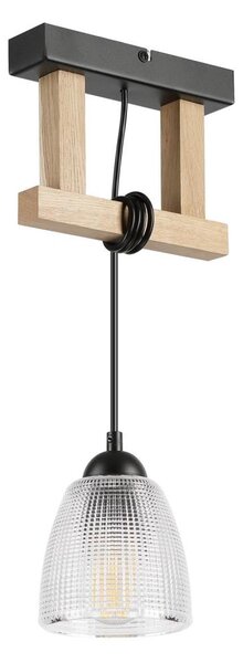 Полилей на кабел LEANDRA 1xE27/15W/230V дъб/черно