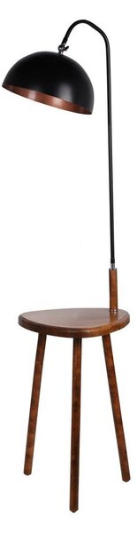 Черна/кафява подова лампа с рафт с метален абажур (височина 160 cm) Table – Opviq lights