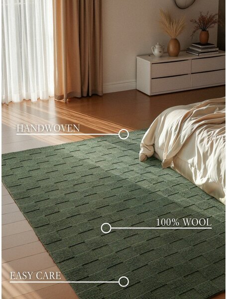 Тъмнозелен ръчно изработен вълнен килим 120x170 cm Scala – Villeroy&Boch