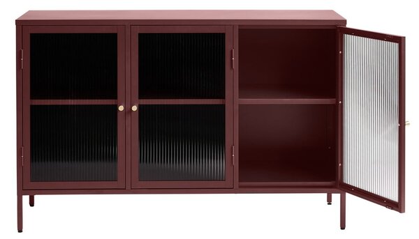 Червена метална витрина 132x85 cm Bronco – Unique Furniture