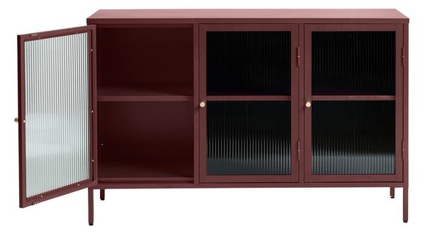 Червена метална витрина 132x85 cm Bronco – Unique Furniture