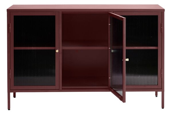 Червена метална витрина 132x85 cm Bronco – Unique Furniture