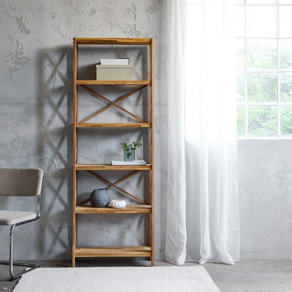 Стелаж от масивен дъб в естествен цвят 70x198 cm X-Shelf – Unique Furniture