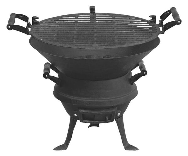 Чугунено барбекю Master Grill MG630, 35.5cm, Регулиране на височина, Черен