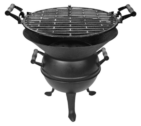 Чугунено барбекю Master Grill MG630, 35.5cm, Регулиране на височина, Черен